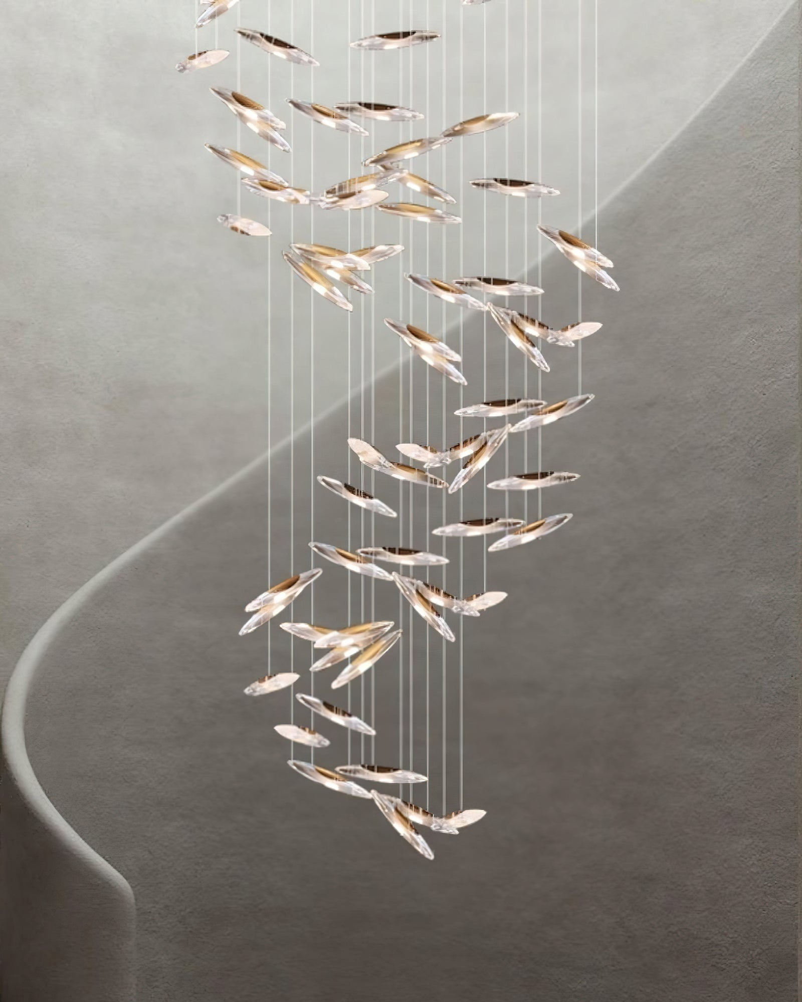 LumiBlade Glass Leaf Chandelier - Loonglight