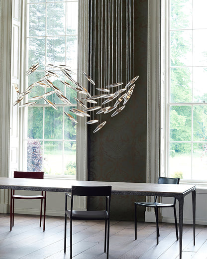 LumiBlade Glass Leaf Chandelier - Loonglight