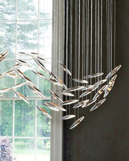 LumiBlade Glass Leaf Chandelier - Loonglight