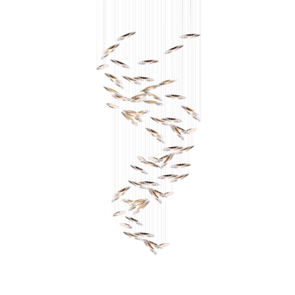 LumiBlade Glass Leaf Chandelier - Loonglight