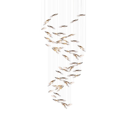 LumiBlade Glass Leaf Chandelier - Loonglight