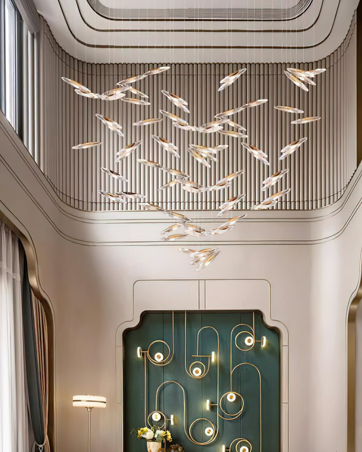 LumiBlade Glass Leaf Chandelier - Loonglight