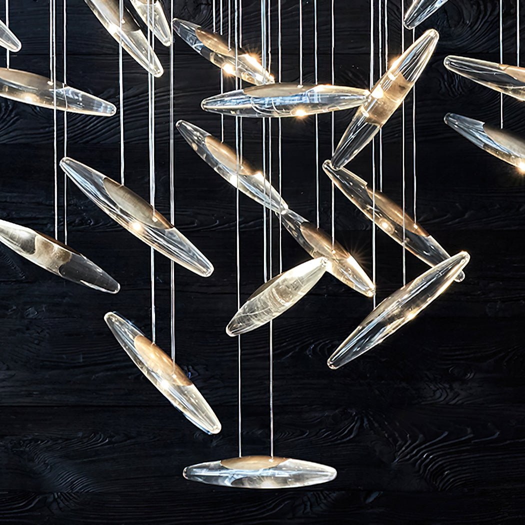 LumiBlade Glass Leaf Chandelier - Loonglight