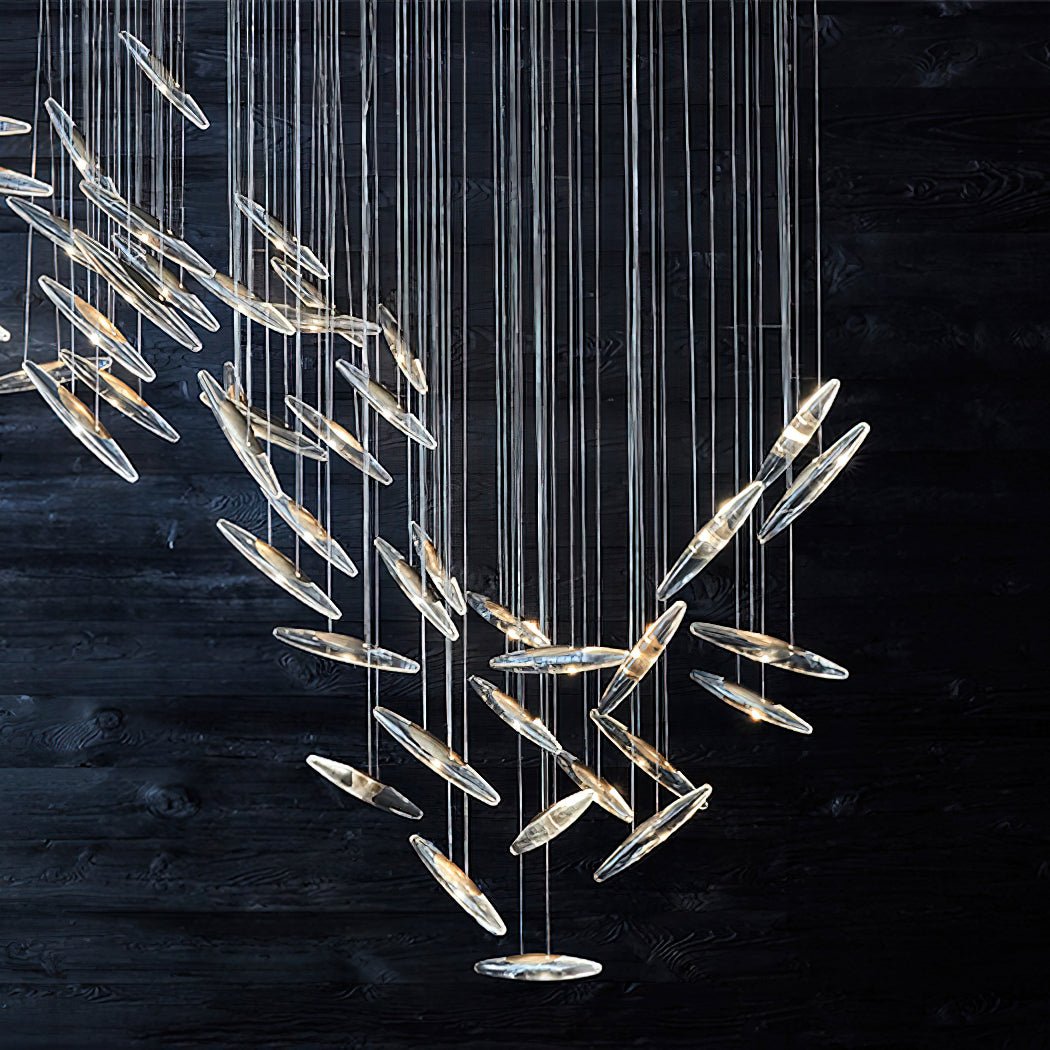LumiBlade Glass Leaf Chandelier - Loonglight