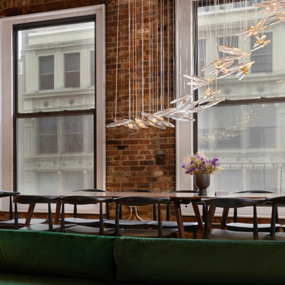 LumiBlade Glass Leaf Chandelier - Loonglight