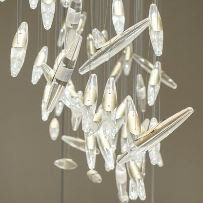 LumiBlade Glass Leaf Chandelier - Loonglight