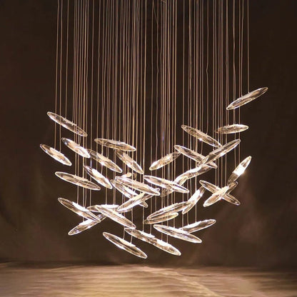 LumiBlade Glass Leaf Chandelier - Loonglight