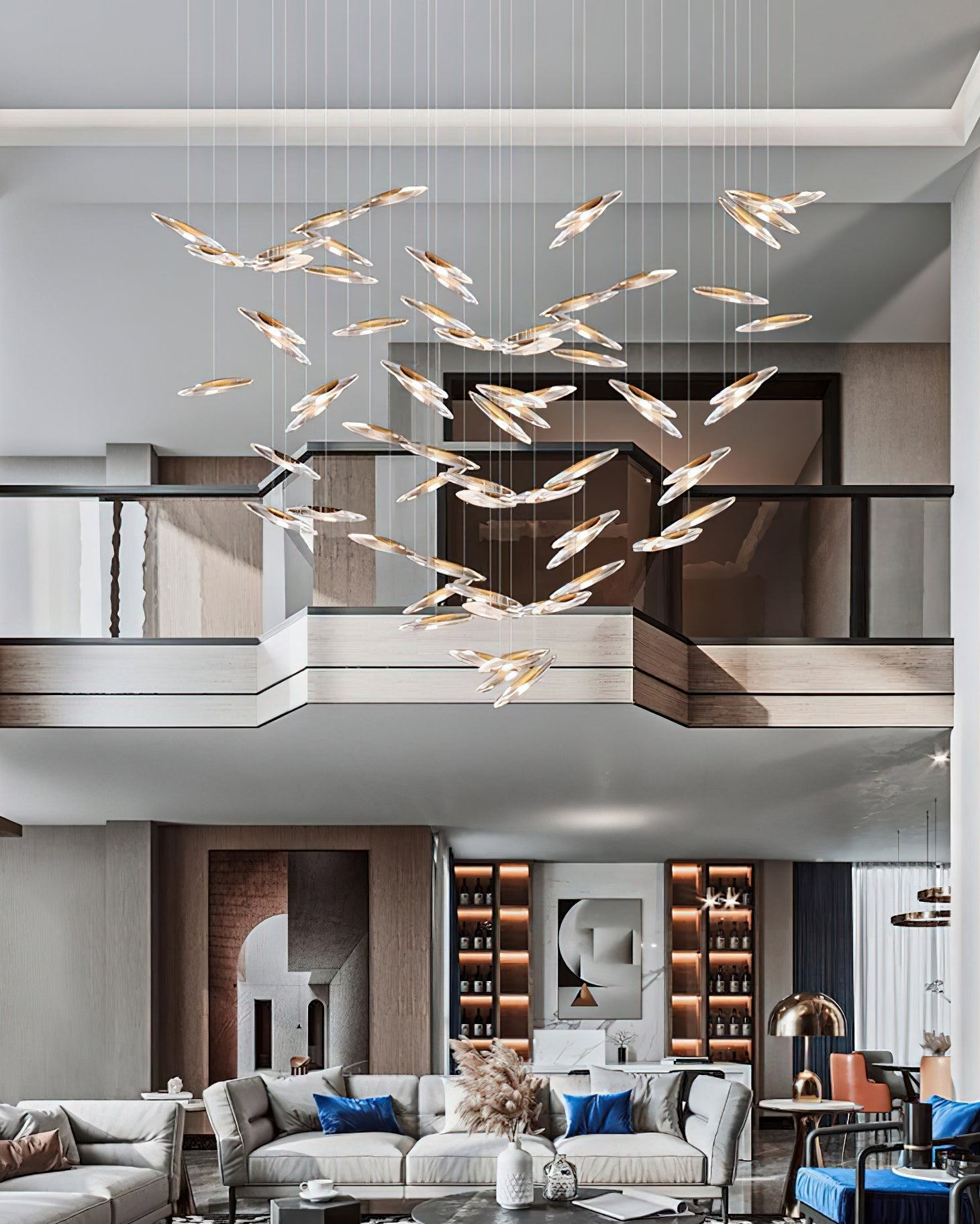 LumiBlade Glass Leaf Chandelier - Loonglight