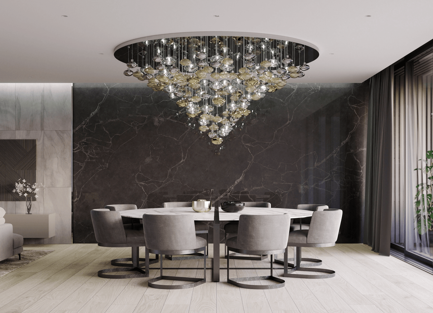 Artistic Gemstone Glass Chandelier - Loonglight