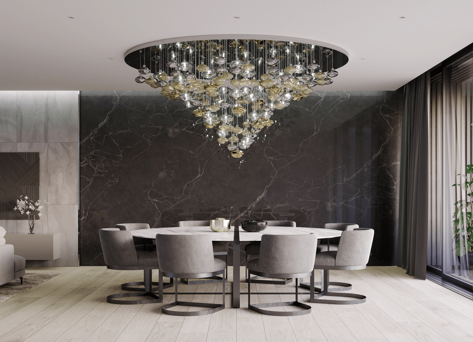 Artistic Gemstone Glass Chandelier - Loonglight