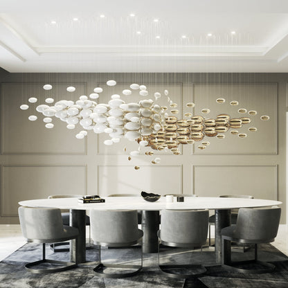Bowl Glass Leaf Chandelier - Loonglight