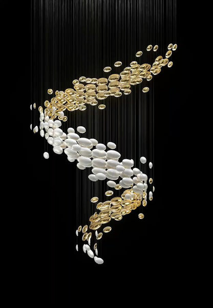 Bowl Glass Leaf Chandelier - Loonglight