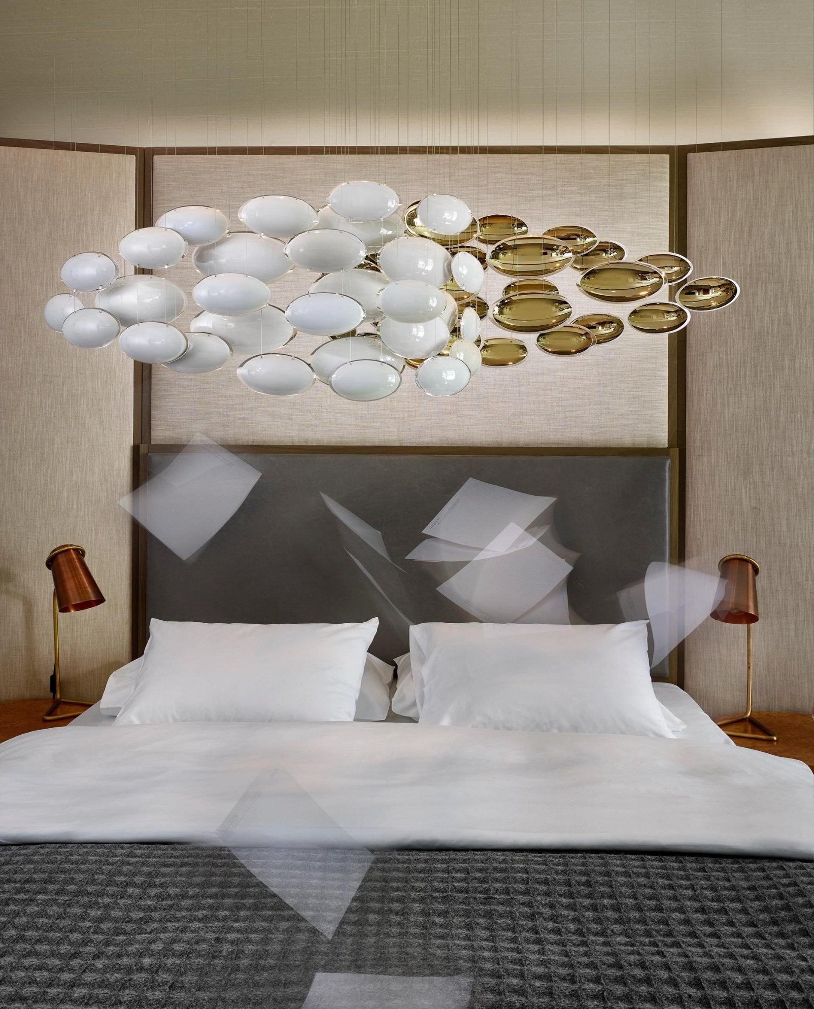 Bowl Glass Leaf Chandelier - Loonglight