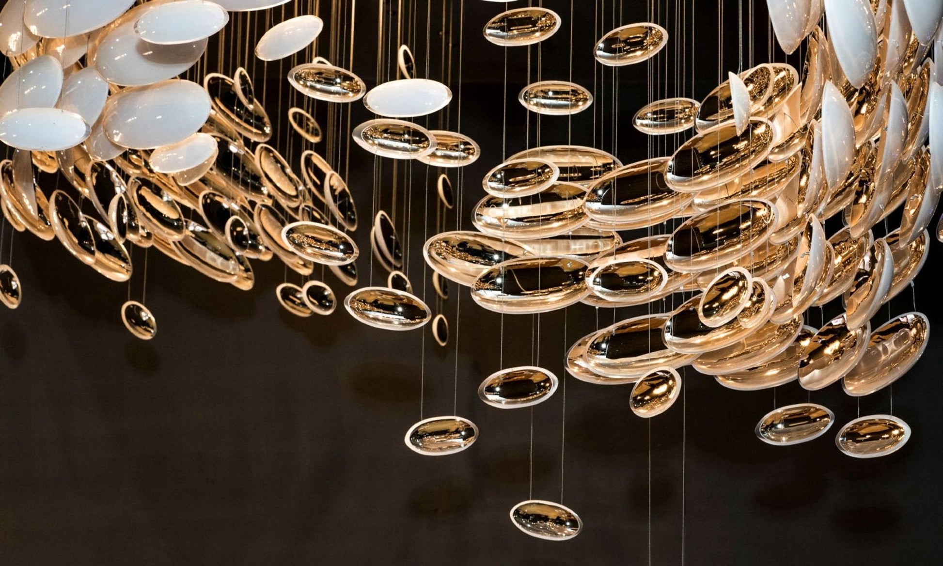 Bowl Glass Leaf Chandelier - Loonglight