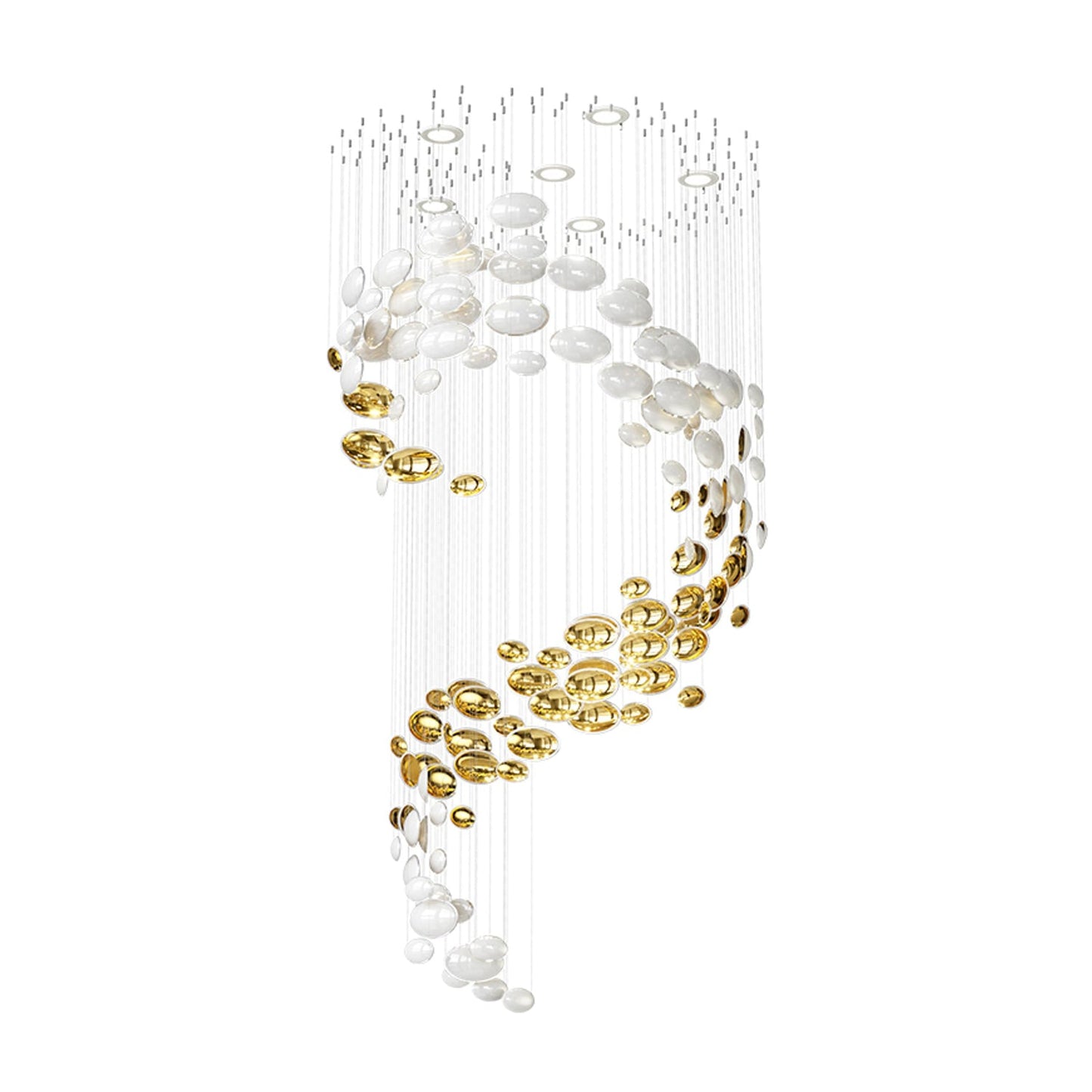 Bowl Glass Leaf Chandelier - Loonglight