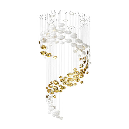 Bowl Glass Leaf Chandelier - Loonglight