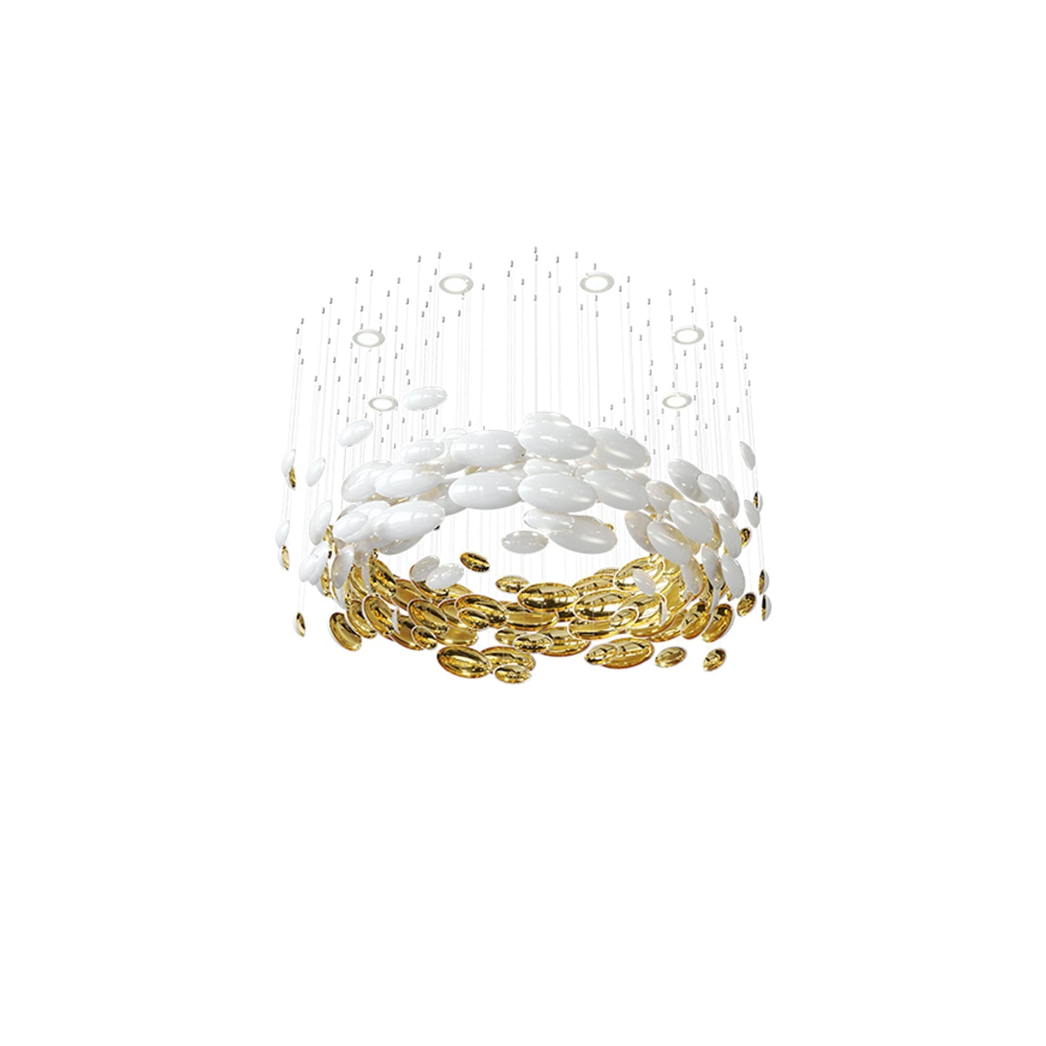 Bowl Glass Leaf Chandelier - Loonglight