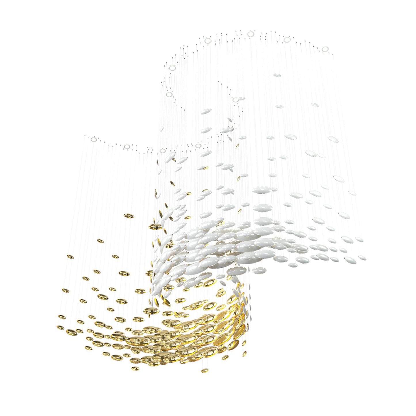 Bowl Glass Leaf Chandelier - Loonglight