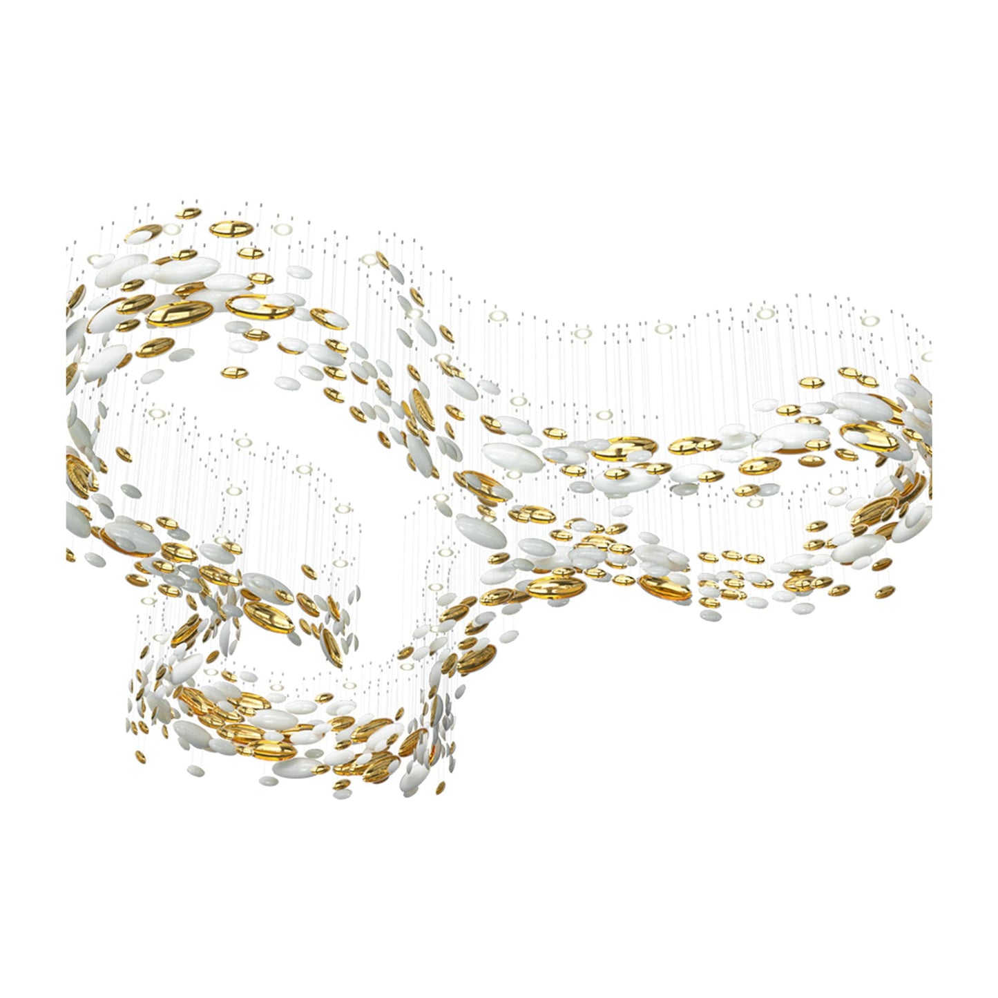 Bowl Glass Leaf Chandelier - Loonglight