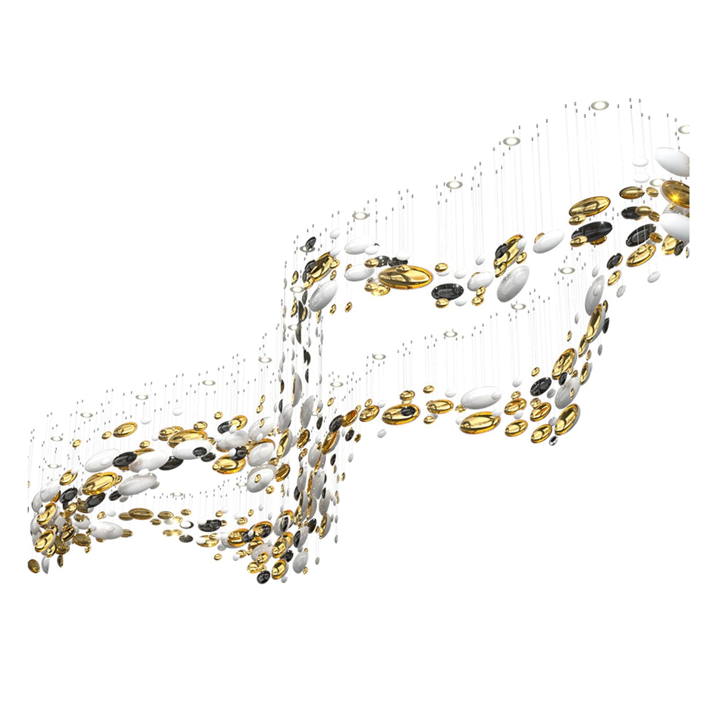 Bowl Glass Leaf Chandelier - Loonglight