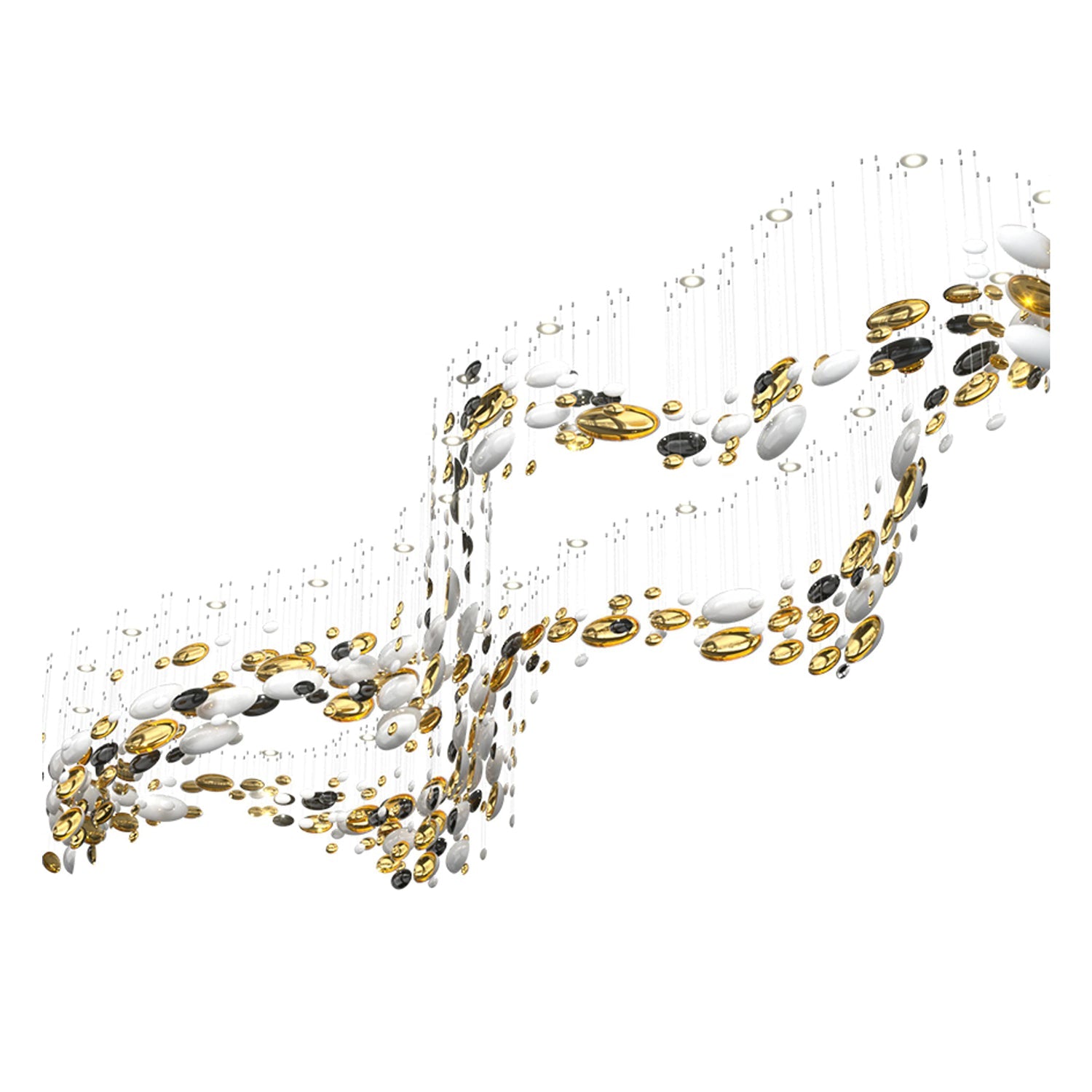 Bowl Glass Leaf Chandelier - Loonglight