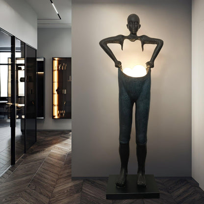 Man Carrying Pants Statue Floor Lamp - Loonglight