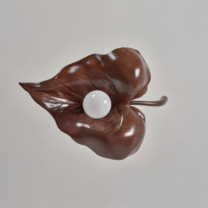 Hanglamp met gedroogde bladeren