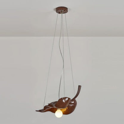 Hanglamp met gedroogde bladeren