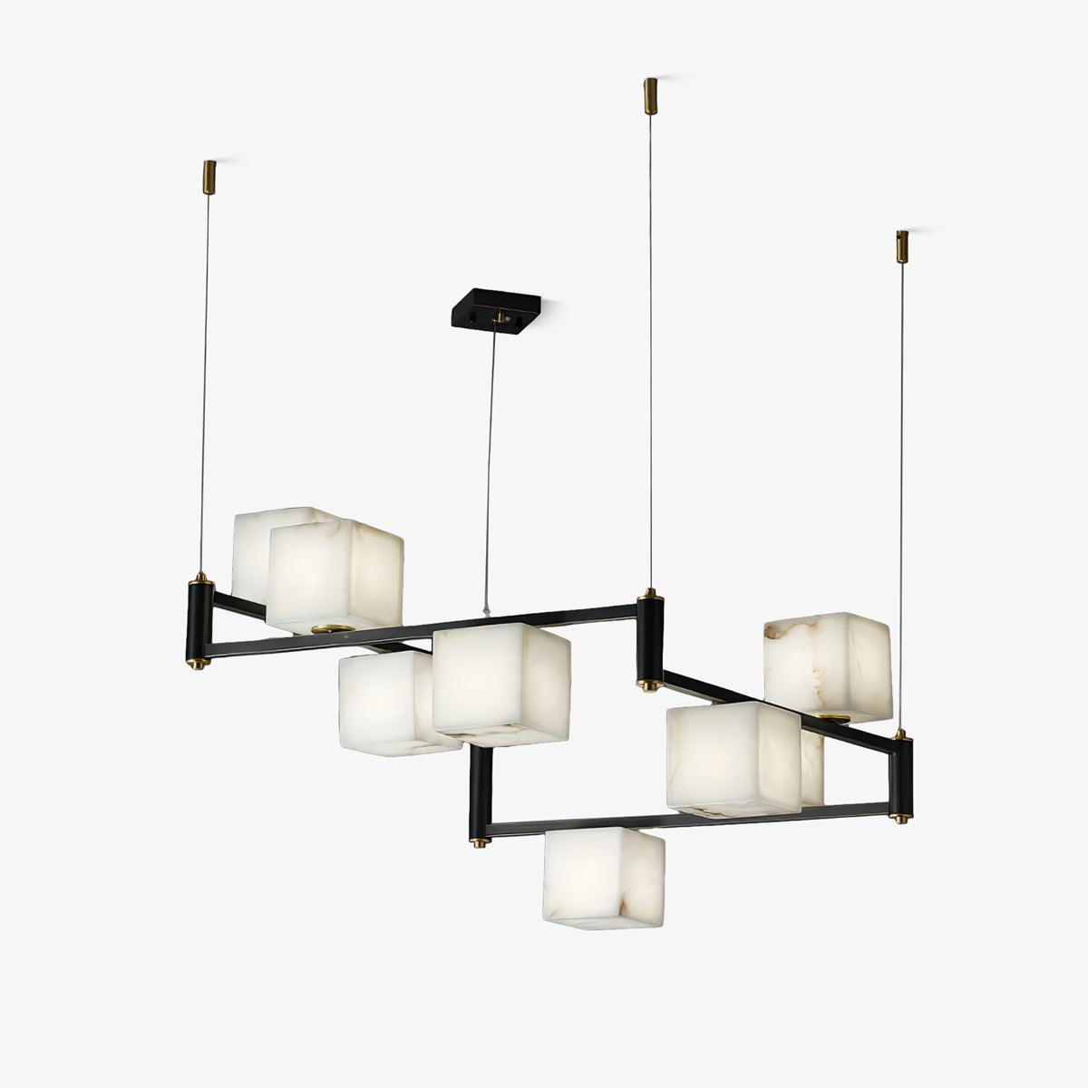 Alabaster Square Box Chandelier - Loonglight