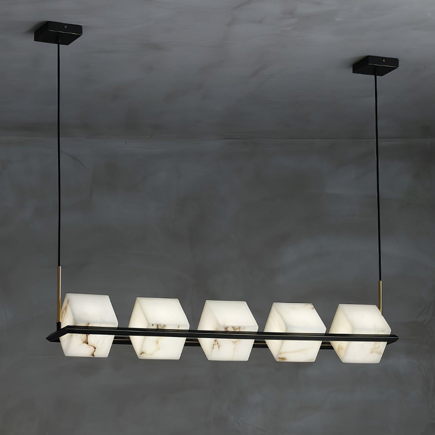 Alabaster Square Box Chandelier - Loonglight