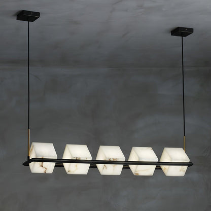 Alabaster Square Box Chandelier - Loonglight