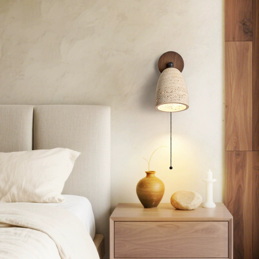 Marlin Wabi-Sabi Travertine Wall Lamp