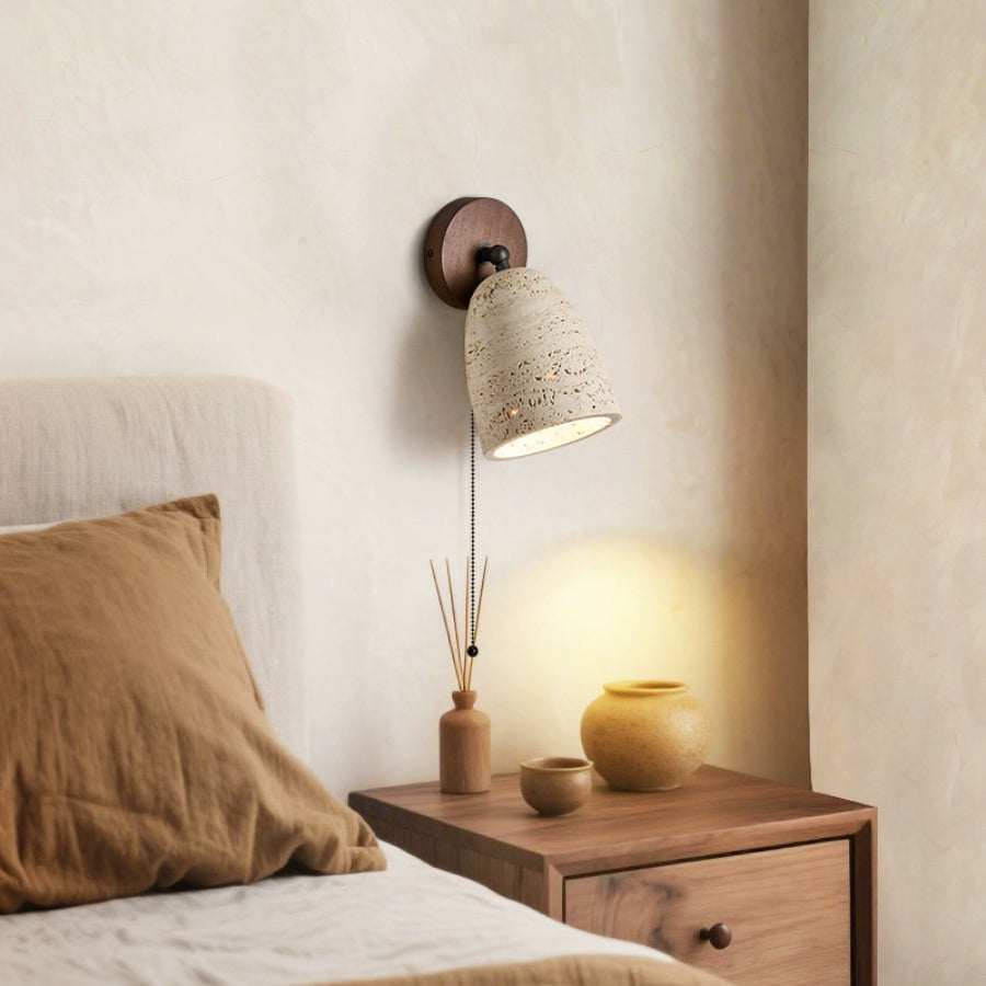 Marlin Wabi-Sabi Travertine Wall Lamp