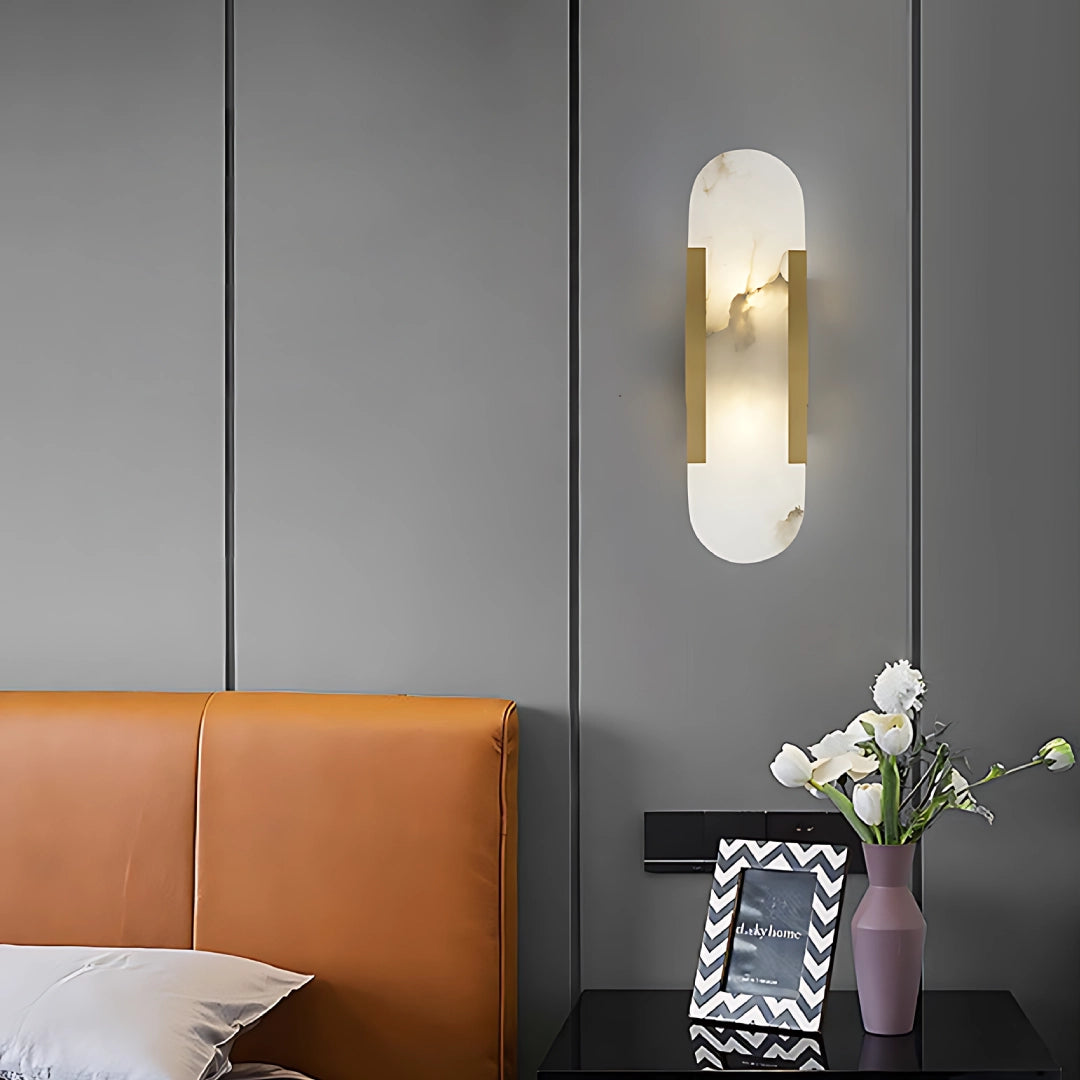 Melange Elongated Alabaster Wall Sconce