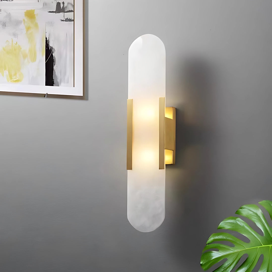 Melange Elongated Alabaster Wall Sconce