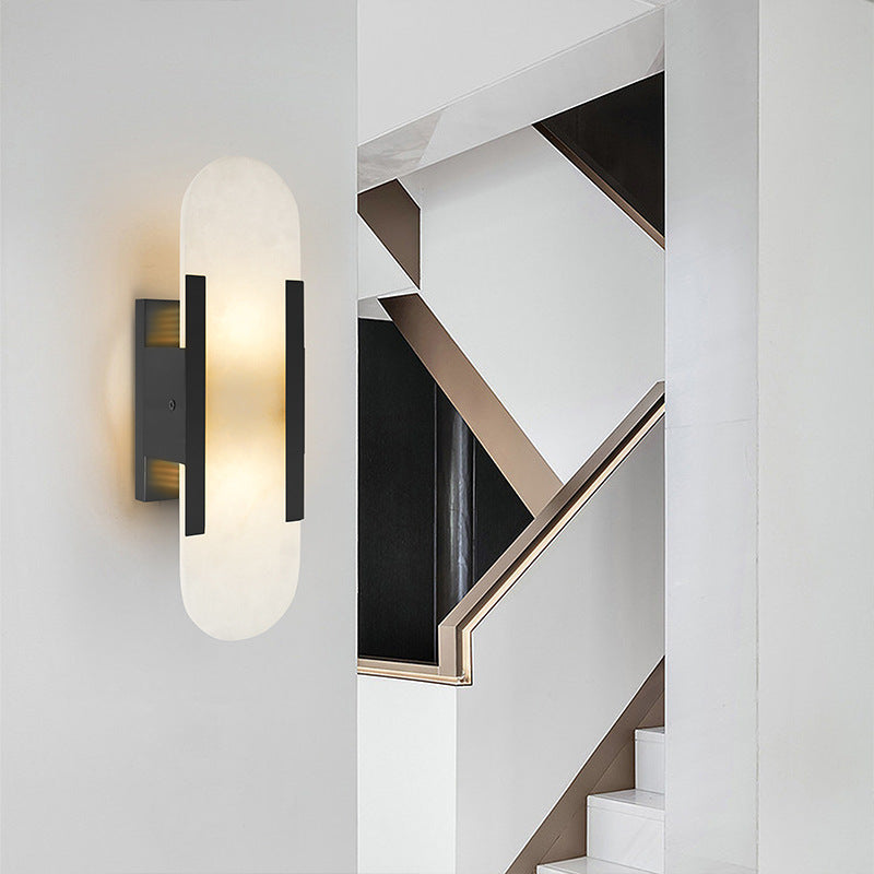 Melange Elongated Alabaster Wall Sconce