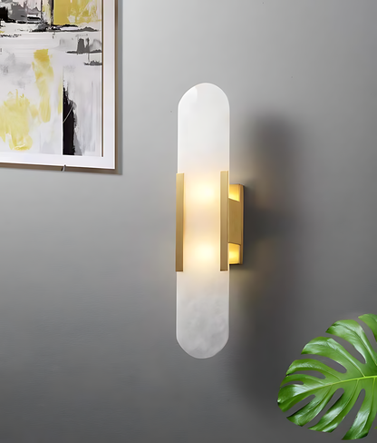 Melange Elongated Alabaster Wall Sconce