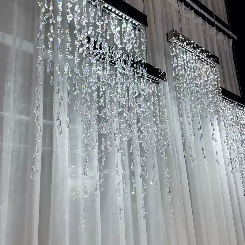 Modern Crystal Tassel Waterfall Chandelier