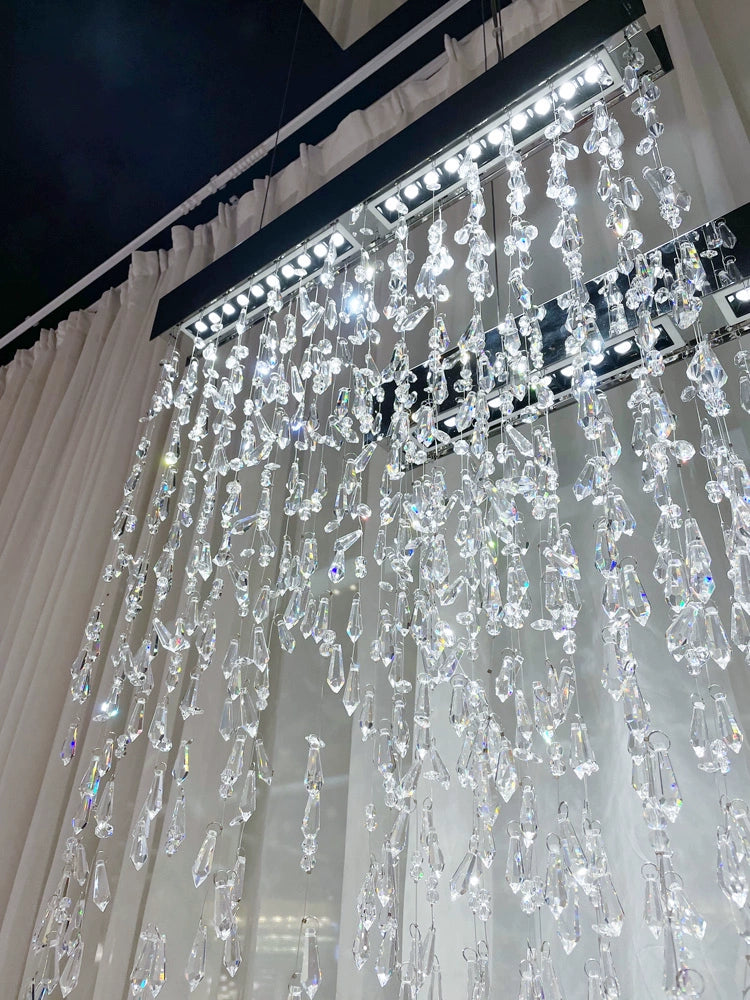 Modern Crystal Tassel Waterfall Chandelier