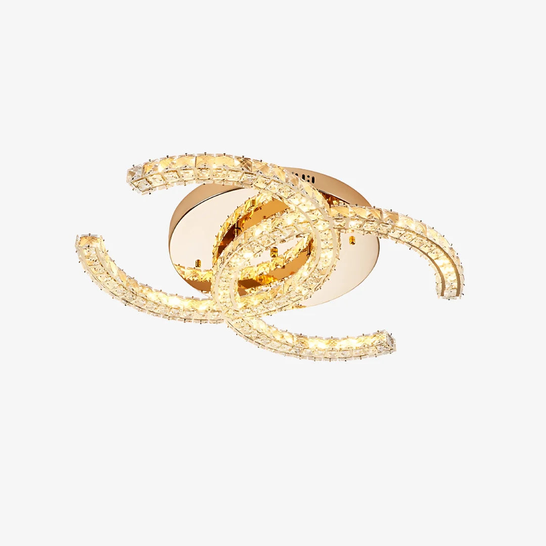 Modern Double C Crystal Ceiling Lamp - Loonglight