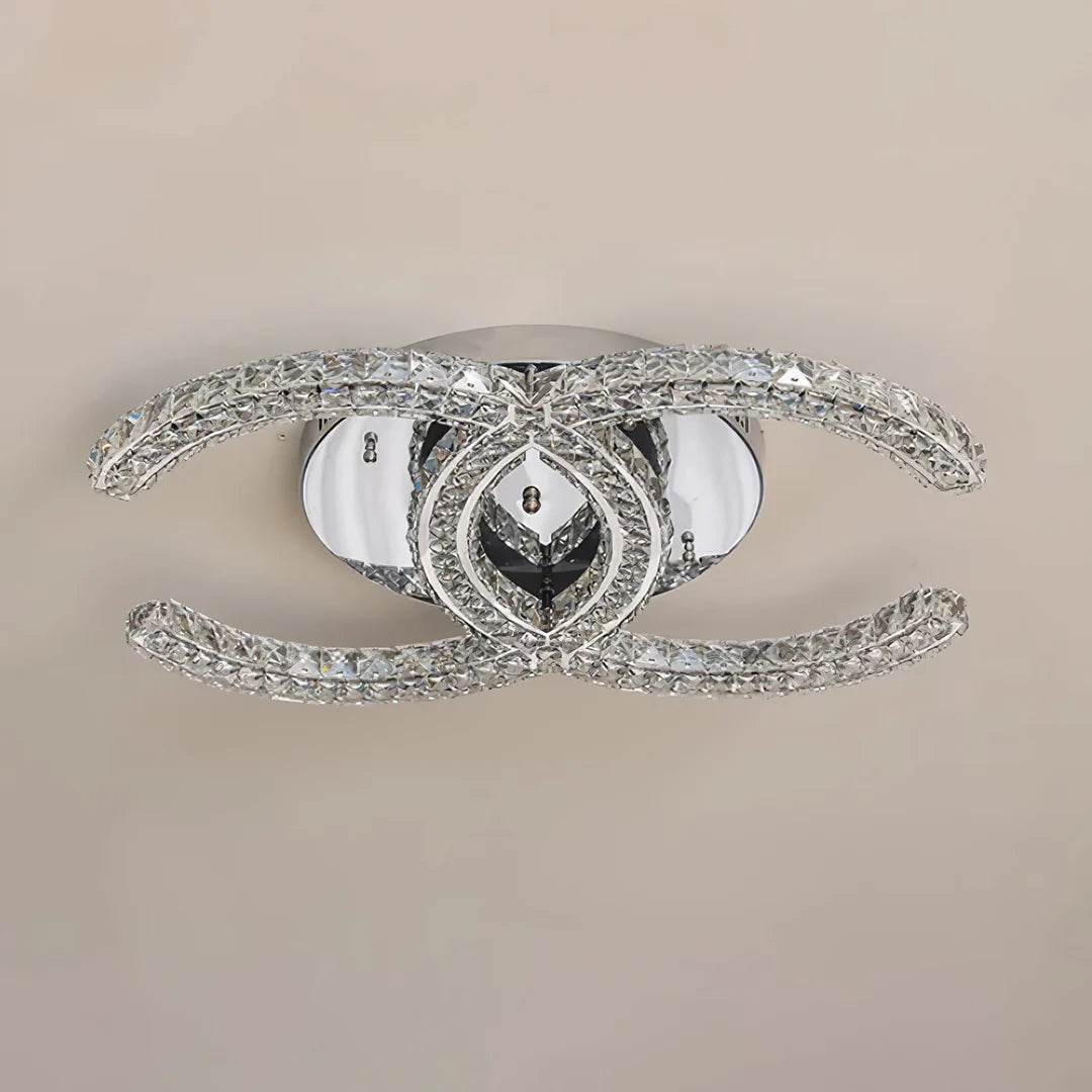 Modern Double C Crystal Ceiling Lamp - Loonglight