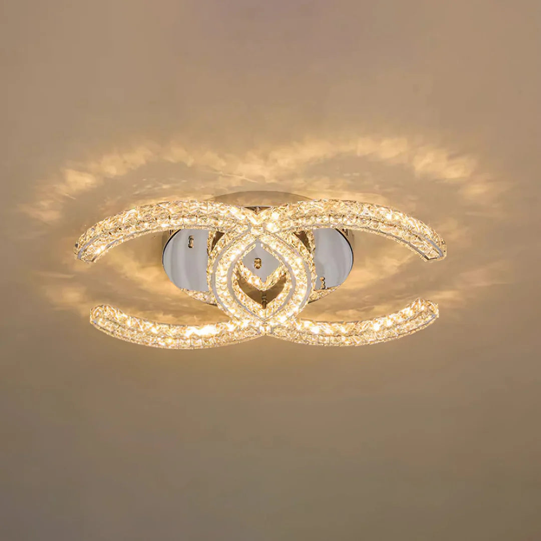 Modern Double C Crystal Ceiling Lamp - Loonglight