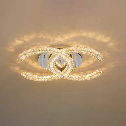 Modern Double C Crystal Ceiling Lamp - Loonglight