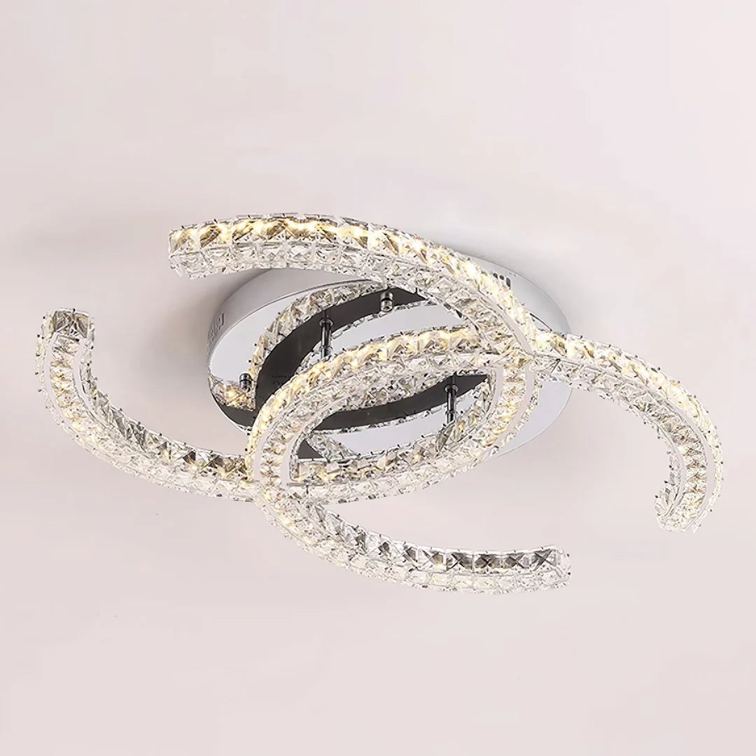 Modern Double C Crystal Ceiling Lamp - Loonglight