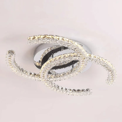 Modern Double C Crystal Ceiling Lamp - Loonglight