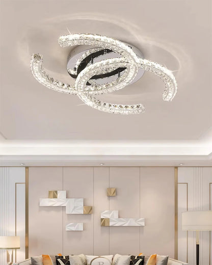 Modern Double C Crystal Ceiling Lamp - Loonglight