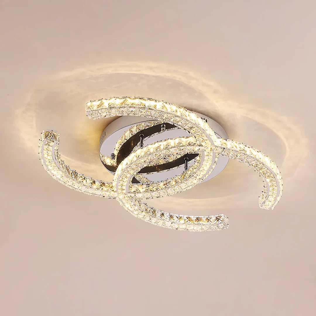 Modern Double C Crystal Ceiling Lamp - Loonglight