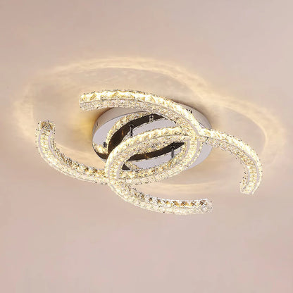 Modern Double C Crystal Ceiling Lamp - Loonglight
