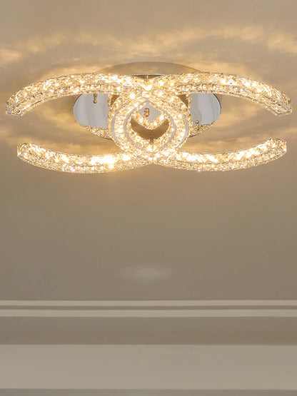Modern Double C Crystal Ceiling Lamp - Loonglight