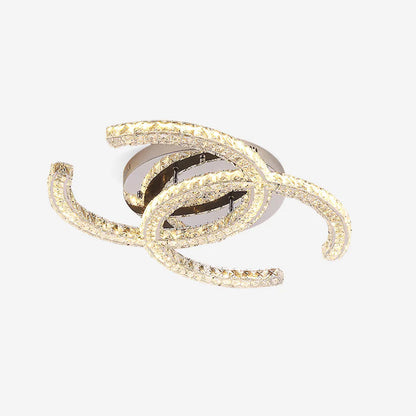 Modern Double C Crystal Ceiling Lamp - Loonglight